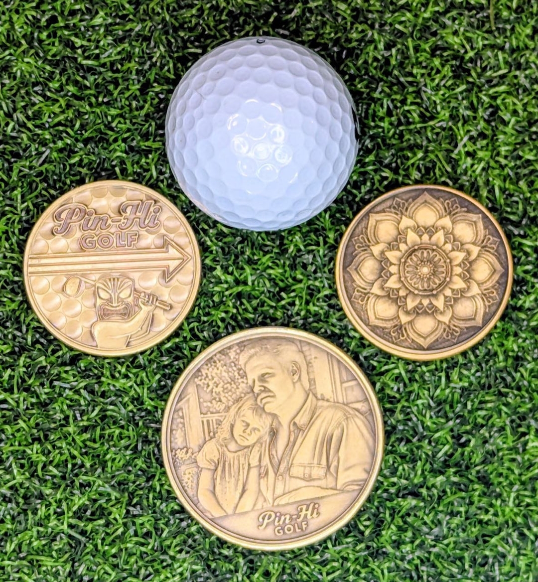 Custom Double-Sided Brass Ball Marker - 50mm Giant