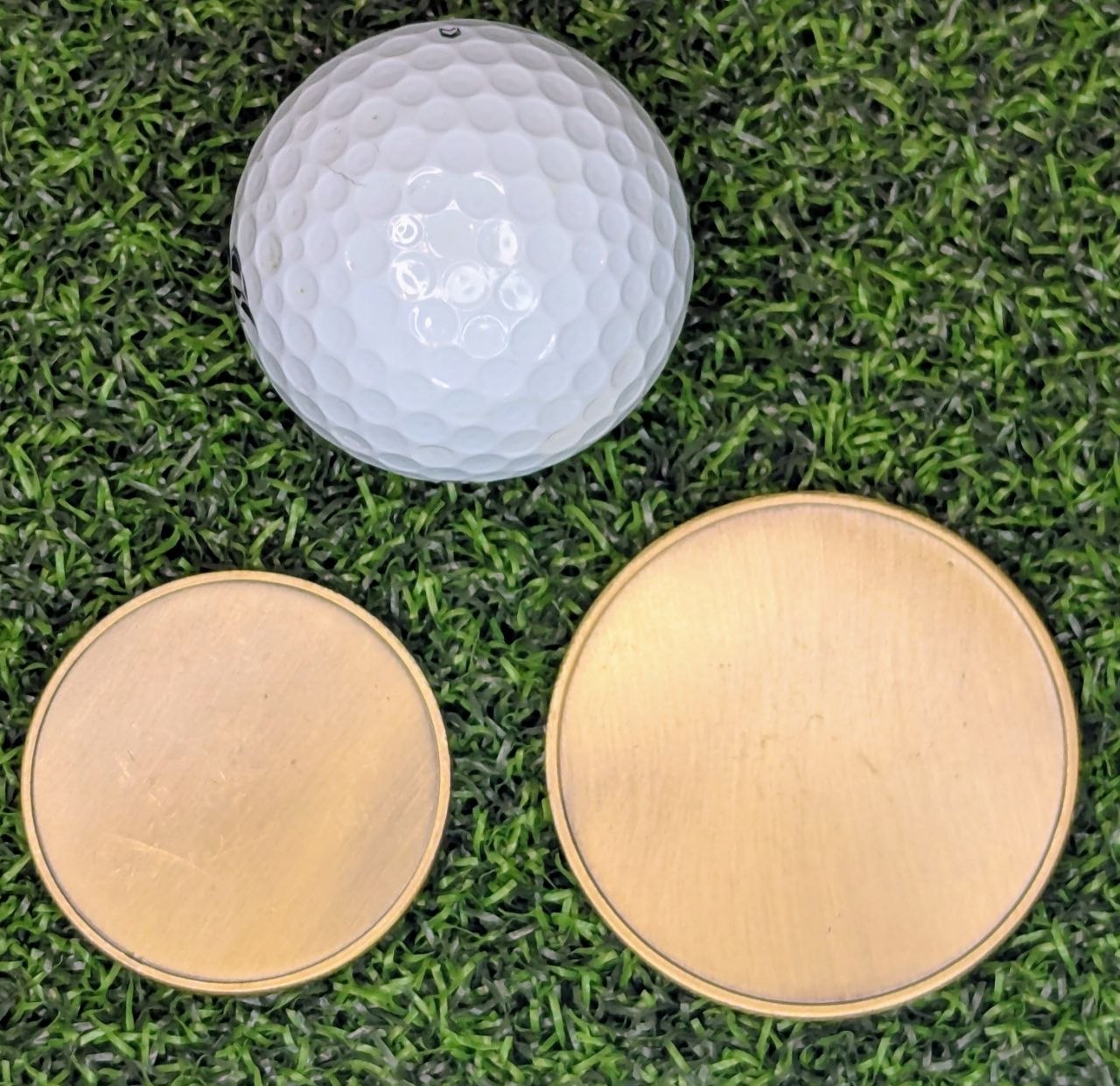 Custom Double-Sided Brass Ball Marker - 50mm Giant